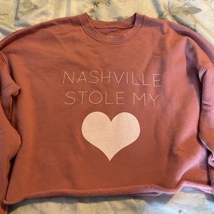 Kittenish Nashville Stole My Heart Cropped Sweatshirt